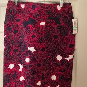 Charter Club Red & Blue Floral Print Skirt